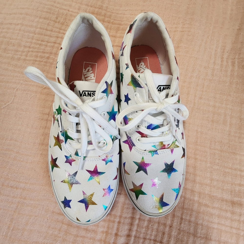 Vans Metallic Rainbow Stars - Missy Size 5.5 Women's 7 EUR 37 - Picture 2 of 10